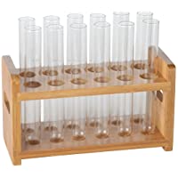 Los mejores  - Bambú tubos de ensayo- tubo de 12 Capacidad- 7-8 &quot-(22 mm) agujeros- tubo de ensayo vasos de chupito accesorio de- para…